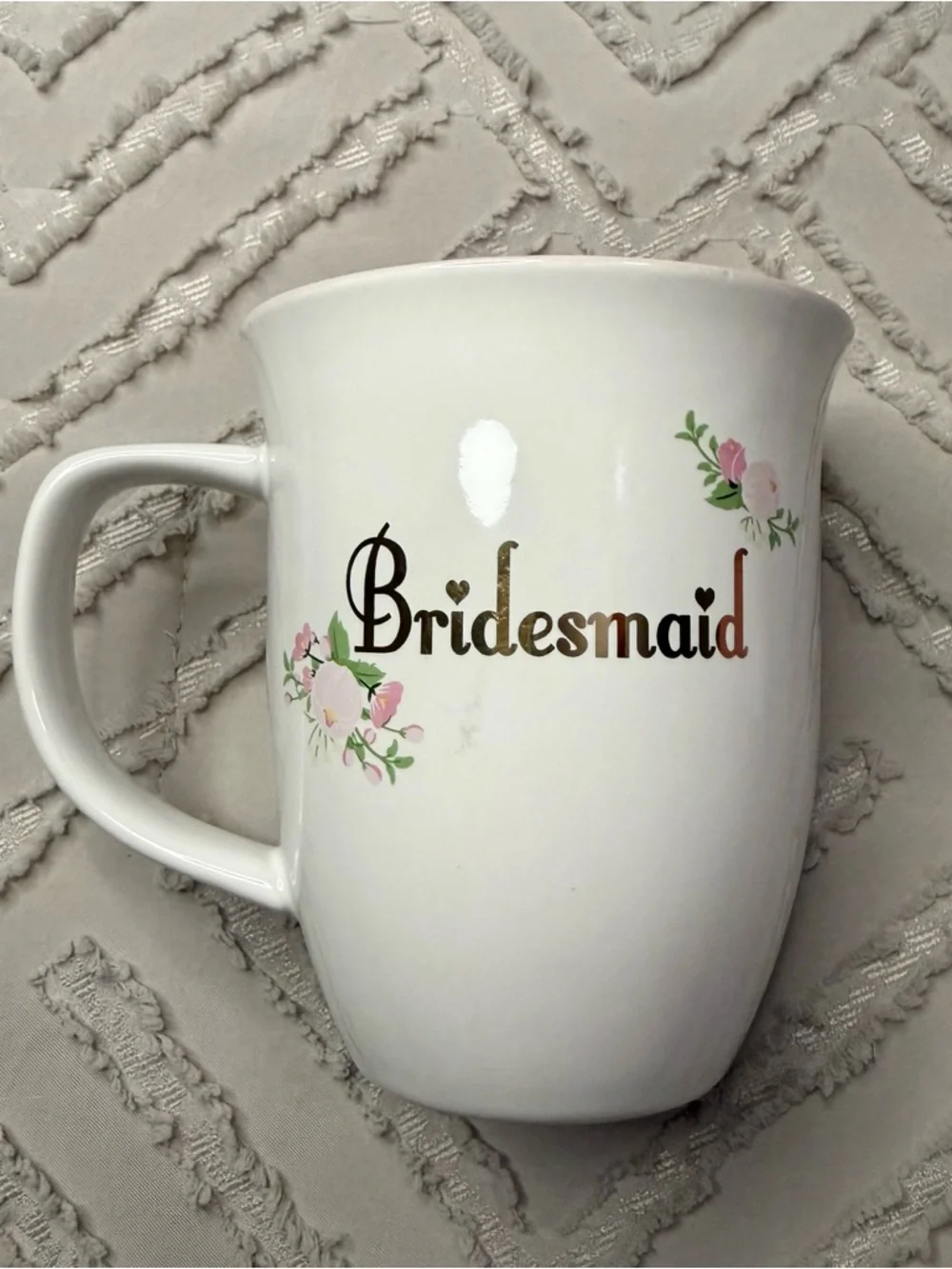 Bridesmaid Floral White Ceramic Mug